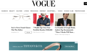 Off-site retail medai ads in Vogue